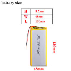 3.7V 4500mAh 3548130 Polymer lithium battery Pad5 Pad 5 Tablet Battery For 7inch 8inch PC