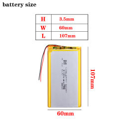 3.7V 3000mAh 3560107 BIHUADE Lithium Polymer Accumulator Li ion Rechargeable Battery For Mobile Power Bank DIY E-book