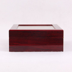 Luxury Gift Classic Wine Red Storage Watch Box, Wooden Watch Organizer, 10 Slots Display Case, Cherry