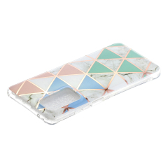 Marble Pattern Protector Plating IMD TPU Phone Shell for Samsung A32 4G- Cherry glitter