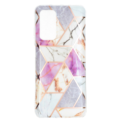 Marble Pattern Protector Plating IMD TPU Phone Shell for Samsung A32 4G- Cherry glitter