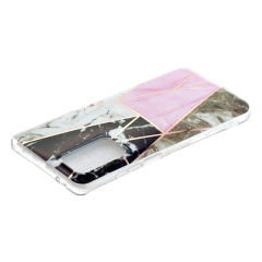 Marble Pattern Protector Plating IMD TPU Phone Shell for Samsung A32 4G- Cherry glitter