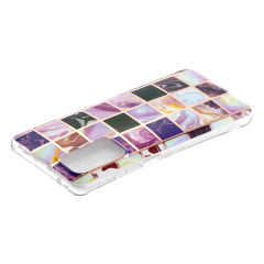 Marble Pattern Protector Plating IMD TPU Phone Shell for Samsung A32 4G- Cherry glitter
