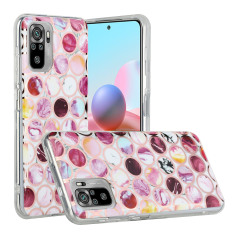 Marble Pattern Protector Plating IMD TPU Phone Shell for Redmi Note 10- Green glitter