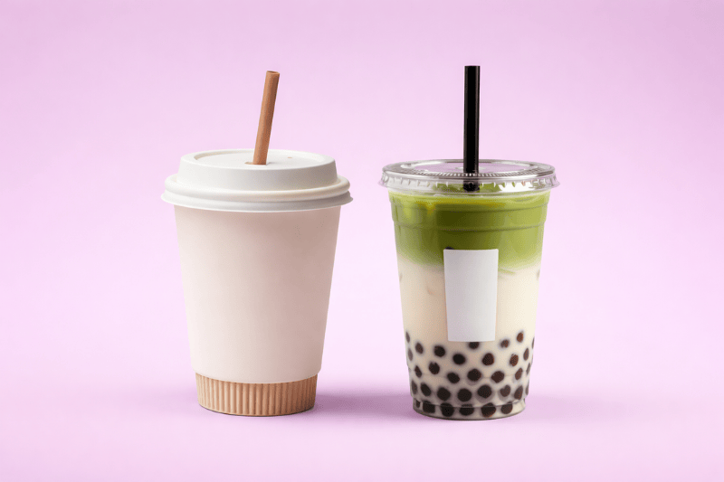 disposable boba tea cups-paper vs plastic cups