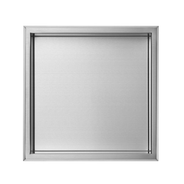 12 in. X 12 in. X 4 in. Square Recessed Shower Wall Niche in Brushed Stainless Steel Storage for Shampoo, Soap and Other Bathroom Essentials, Sliver