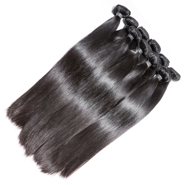 Brazilian Straight Bundle Double weft 100% Human hair extensions can be dyed for a stylish beauty