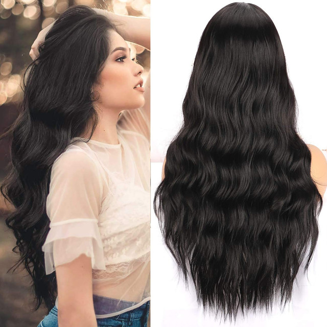 Body Wave Transparent lace wigs 180% density natural black
