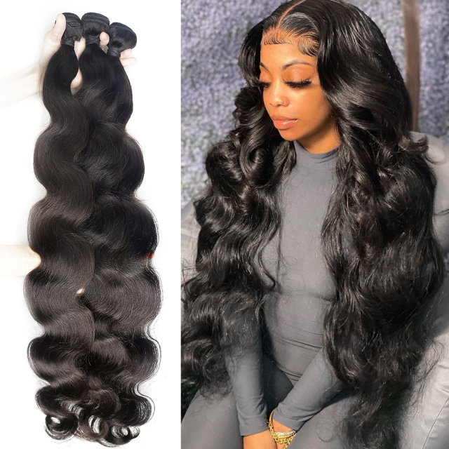 Body Wave Hair Bundle 100% natural human hair color braided extensions designed for women