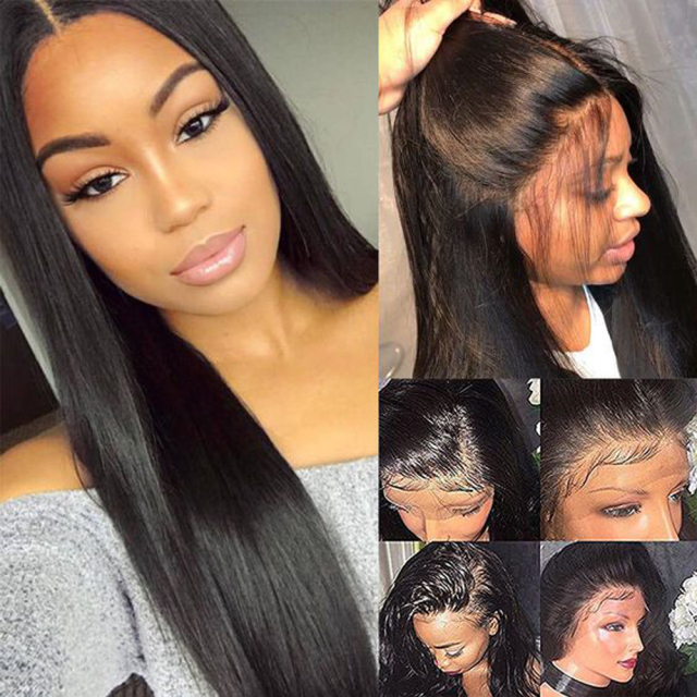 Straight human hair wig cover Malaysian natural black hair