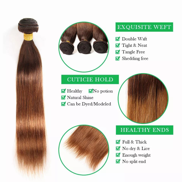 Colorful Brazilian Straight Hair Weave Bundle Hair Weave Extensions