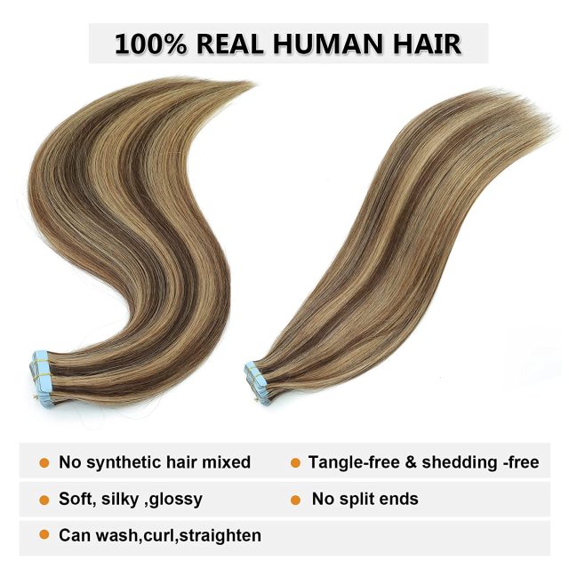 Banded hair extensions human hair banded hair extensions real human hair banded hair extensions silky straight human hair banded hair extensions female full head hair extensions 40-50g 20 pcs