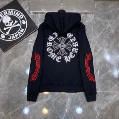 Chr0me Hearts Banner Sleeve Hoodie Black White