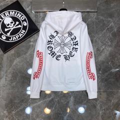 Chr0me Hearts Banner Sleeve Hoodie Black White