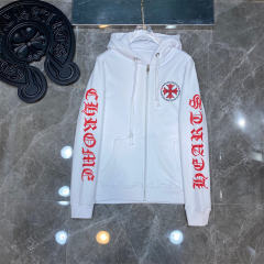 Chr0me Hearts Red Cross Hoodie Black White