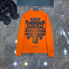 Chr0me Heart Black Logo Sweatershirt Orange