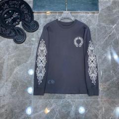 Chr0me Heart Banner Logo Sweatshirt Grey
