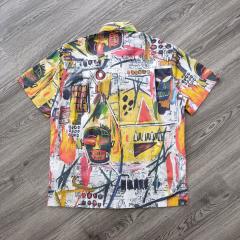 Wackо Maria x Basquiat 20ss graffiti silk Hawaiian short sleeve shirt 3 colors