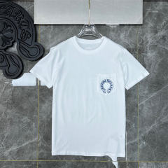 Chr0me Hearts Blue Cross T-Shirt Black White