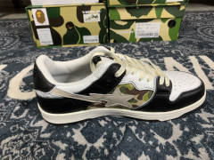 Bape Sta SK8 Black Leather & Camo Men Women