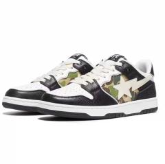Bape Sta SK8 Black Leather & Camo Men Women