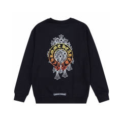 Chr0me Hearts Colorful Logo Sweatshirt Women Men (Black/Pink)