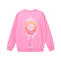 Chr0me Hearts Colorful Logo Sweatshirt Women Men (Black/Pink)