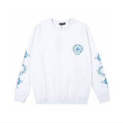 Chr0me Hearts Blue Logo Crewneck Sweatshirt (Black White)
