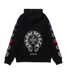 Chr0me Hearts Colorful C Horseshoe Logo Sleeve Hoodie Black