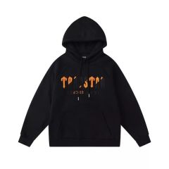 Trapstar London Towel Embroidered Hoodie & Pants Tracksuit(Orange Black Logo)