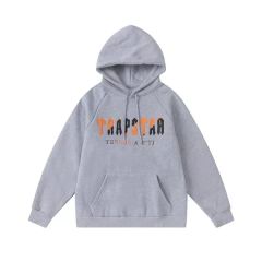 Trapstar London Towel Embroidered Hoodie & Pants Tracksuit(Orange Black Logo)