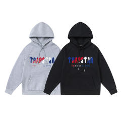 Trapstar London Towel Embroidered Hoodie & Pants Tracksuit (Blue Red White Logo)