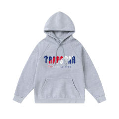 Trapstar London Towel Embroidered Hoodie & Pants Tracksuit (Blue Red White Logo)