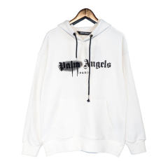 Palm Angels 22FW Painted Logo Hoodie Black White