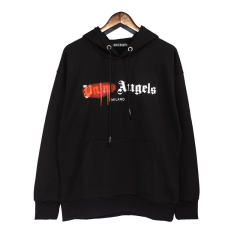 Palm Angels 22FW Painted Logo Hoodie Black White