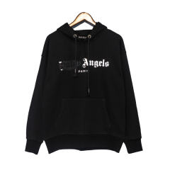 Palm Angels 22FW Painted Logo Hoodie Black White