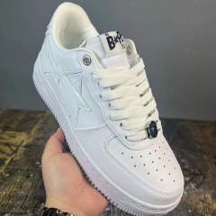 Bape Sta Patent Logo White Leather Shoes