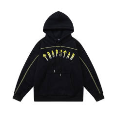 Trapstar Yellow fonts hoodie pants tracksuit Black