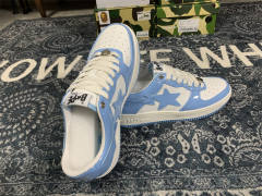 Bape Sta Patent Shoes Patent Leather Shoes Carolina Blue (Size US5-US12)
