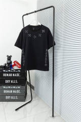 Chr0me Hearts Collar Leather Cross Patch T-Shirt Black
