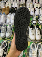 Bape Sta Bapesta Black and White Leather Shoes Women Men