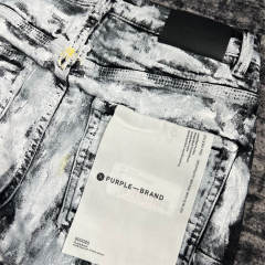 1:1 Quality PURPLE BRΑND Light Denim Jeans 23SS Pants Black White Men P002 Slim