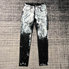 1:1 Quality PURPLE BRΑND Light Denim Jeans 23SS Pants Black White Men P002 Slim