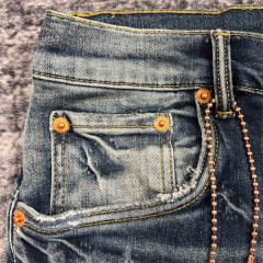 1:1 Quality PURPLE BRΑND Mid Indigo Denim Jeans 23SS Pants Men P002 Slim