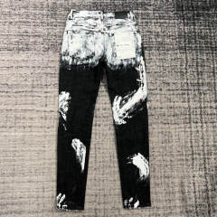 1:1 Quality PURPLE BRΑND Light Denim Jeans 23SS Pants Black White Men P002 Slim
