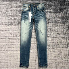 1:1 Quality PURPLE BRΑND Mid Indigo Denim Jeans 23SS Pants Men P002 Slim