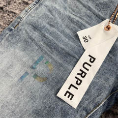 1:1 Quality PURPLE BRΑND Indigo P Print Denim Jeans 23SS Pants Men P002 Slim