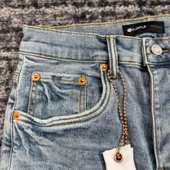 1:1 Quality PURPLE BRΑND Indigo P Print Denim Jeans 23SS Pants Men P002 Slim