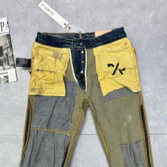 1:1 Quality PURPLE BRΑND Mid Indigo Destroy Denim Jeans 23SS Paint Pants Men P002 Slim