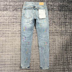 1:1 Quality PURPLE BRΑND Indigo P Print Denim Jeans 23SS Pants Men P002 Slim